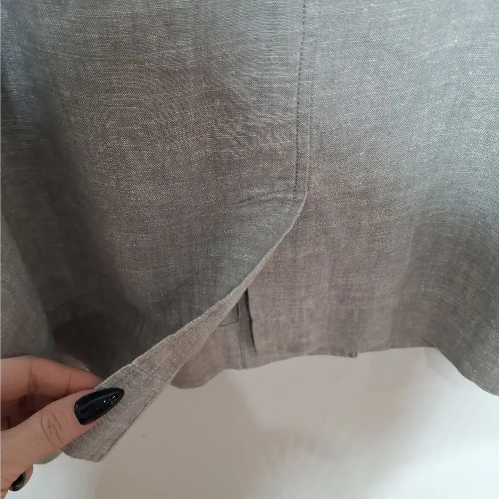 Eileen Fisher Hemp Organic Cotton Jacket Large Tunic Button Minimalist Lagenlook